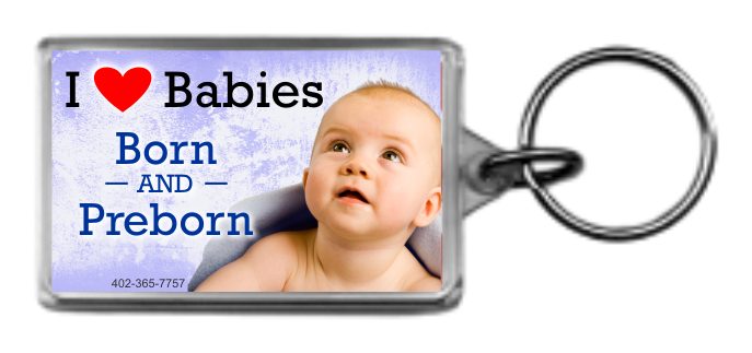 I Love Babies Born and Preborn 1.25x2 Keychain