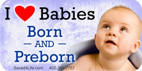 I Love Babies Born and Preborn 1x2 Envelope Sticker - Click Image to Close